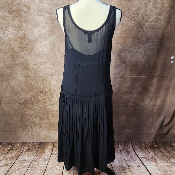 DKNY Black Silk Drop Waist Dress – Size 10 - Picture 9 of 10